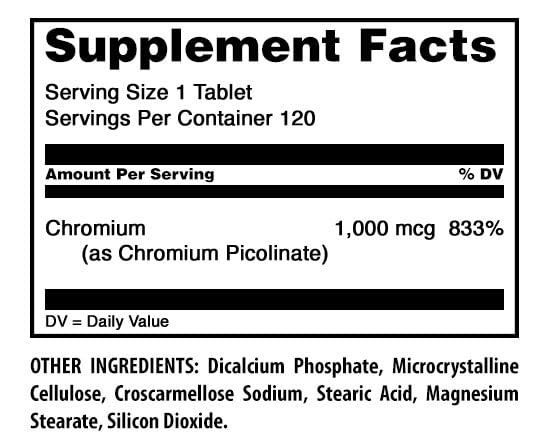 Amazing Formulas Chromium Picolinate 1000 Mcg