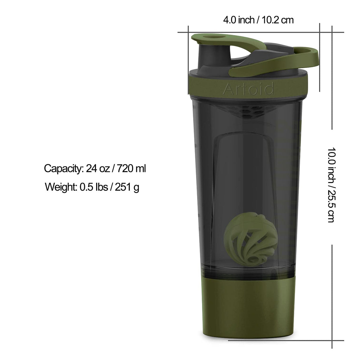 Artoid Mode Protein Shaker Bottle Dual Mixing 24 oz - 1 Bottle - image 4