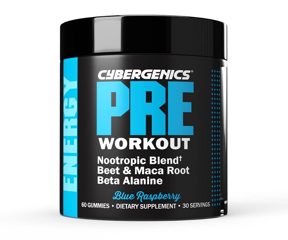 Cybergenics Pre-Workout Gummies for Energy & Performance - 60 Gummies
