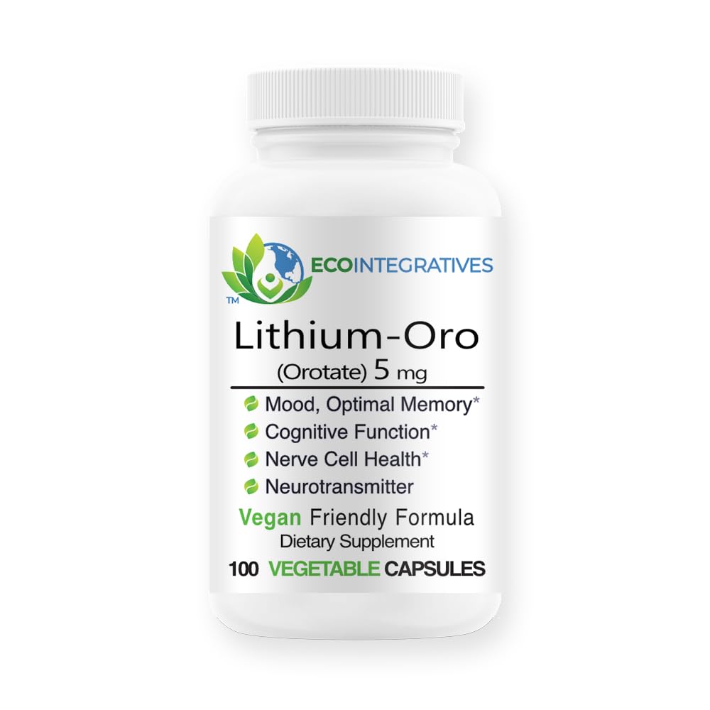 EcoIntegratives Lithium-Oro Orotate Supplement,100 Vegetarian Capsules