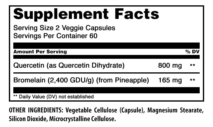 amazing nutrition Quercetin 800 Mg with Bromelain 165 Mg Veggie