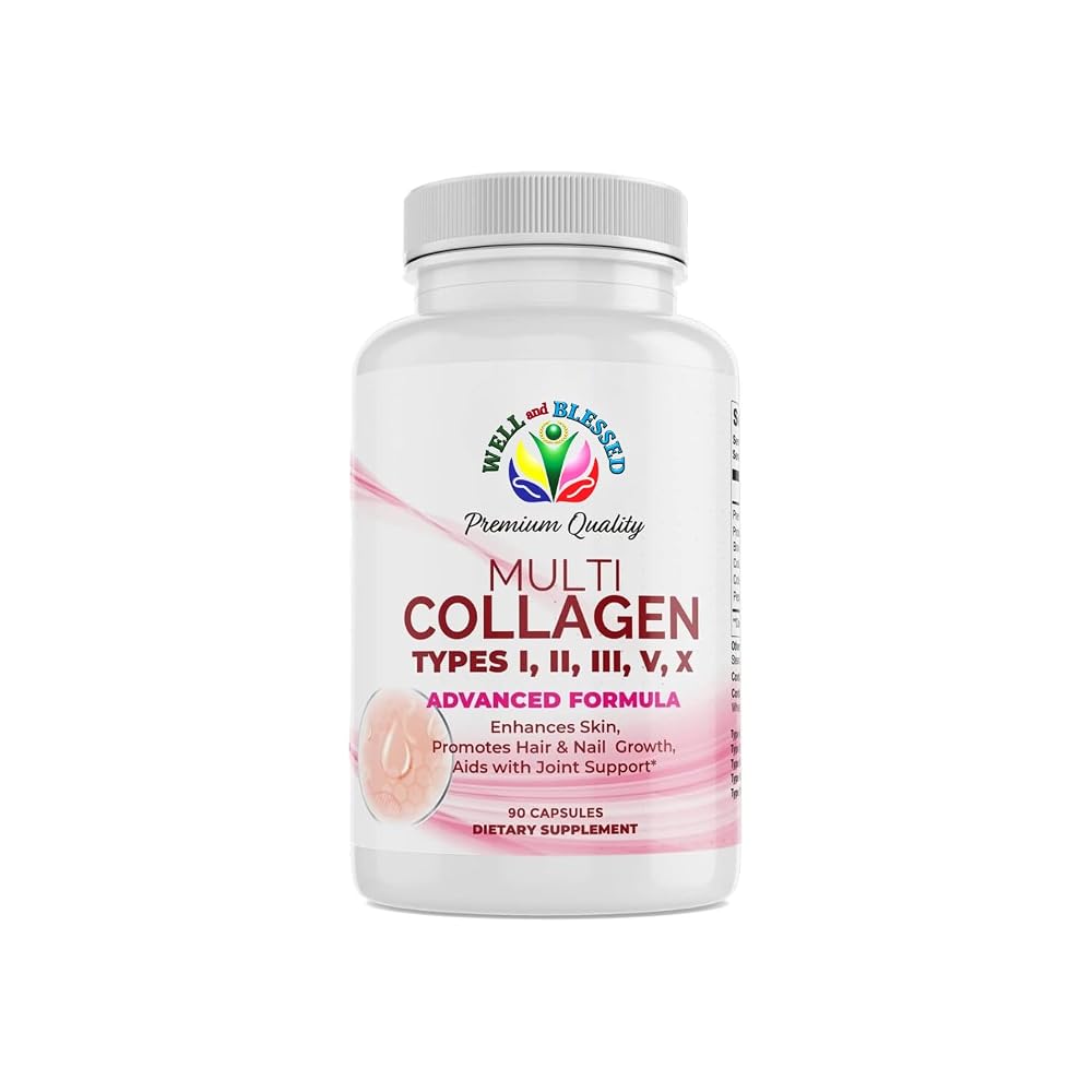 Well and Blessed Multi Collagen Supplements for Women - 90 Capsules