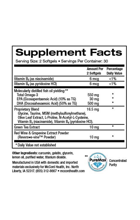 Pinnaclife McCord HeartHealth Omega-3 Fish Oil with Lemon - 60 Softgels - image 8