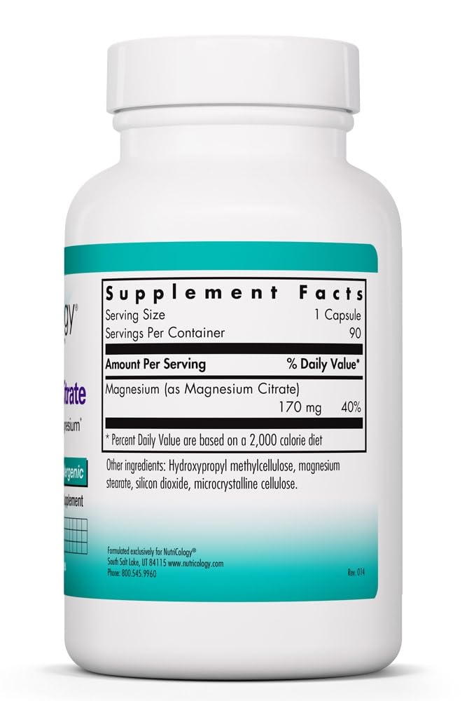 Allergy Research Group NutriCology Magnesium Citrate - 90 Capsules - image 2