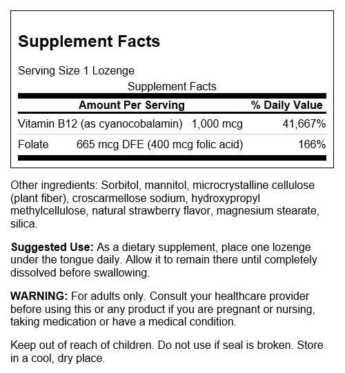 Swanson Vitamin B-12 1000 mcg Lozenges - 250 Lozenges - image 2