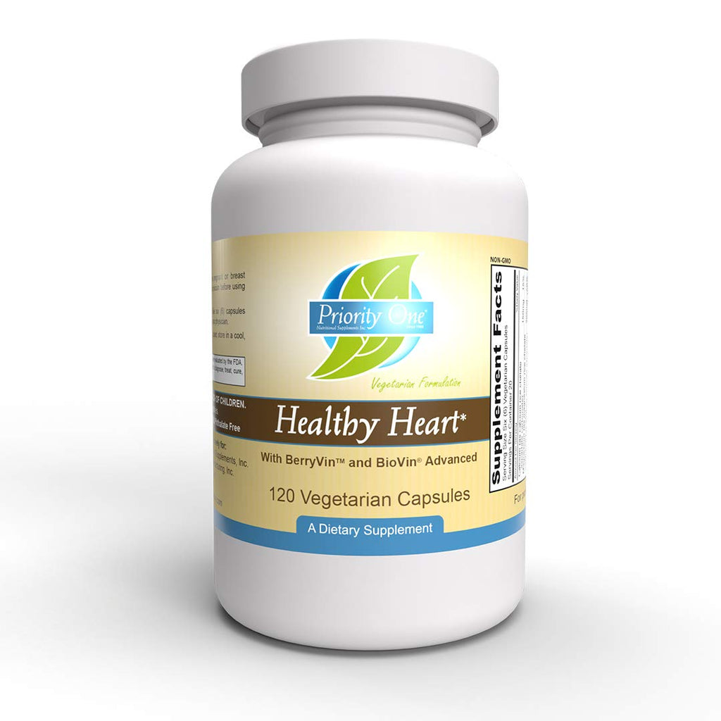 Priority One Healthy Heart Cardiovascular Support - 120 Vegetarian Capsules