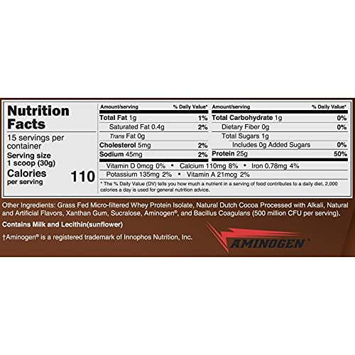 BariatricPal Clean Whey Protein (25g) with Probiotics & Aminogen