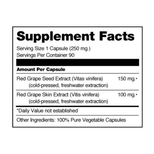 Seagate Grape Seed Extract 250mg Antioxidant - 90 Vegetarian Capsules - image 3