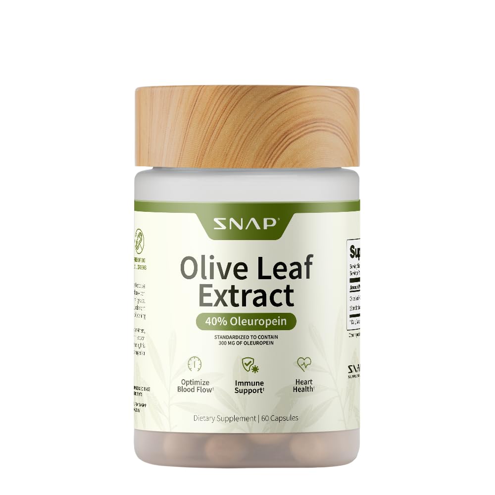 Snap Supplements Olive Leaf Extract 40% Oleuropein - 60 Capsules