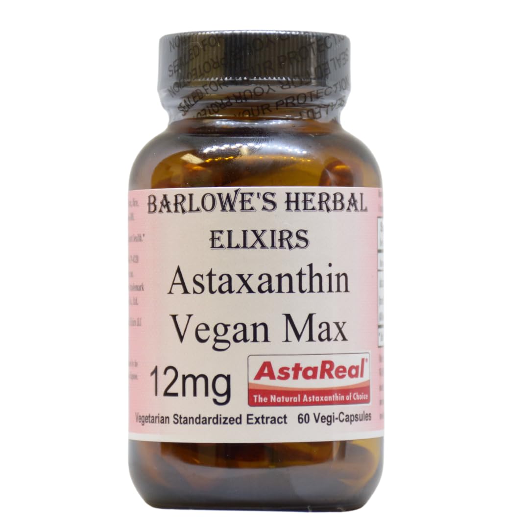 Barlowe's Herbal Elixirs AstaReal Astaxanthin 12mg - 60 Vegetarian Capsules