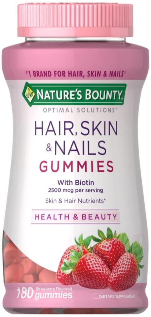 Nature's Bounty Hair, Skin & Nails Gummies with Biotin 2500 mcg - 180 Count