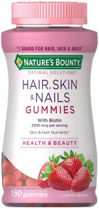 Nature's Bounty Hair, Skin & Nails Gummies with Biotin 2500 mcg - 180 Count