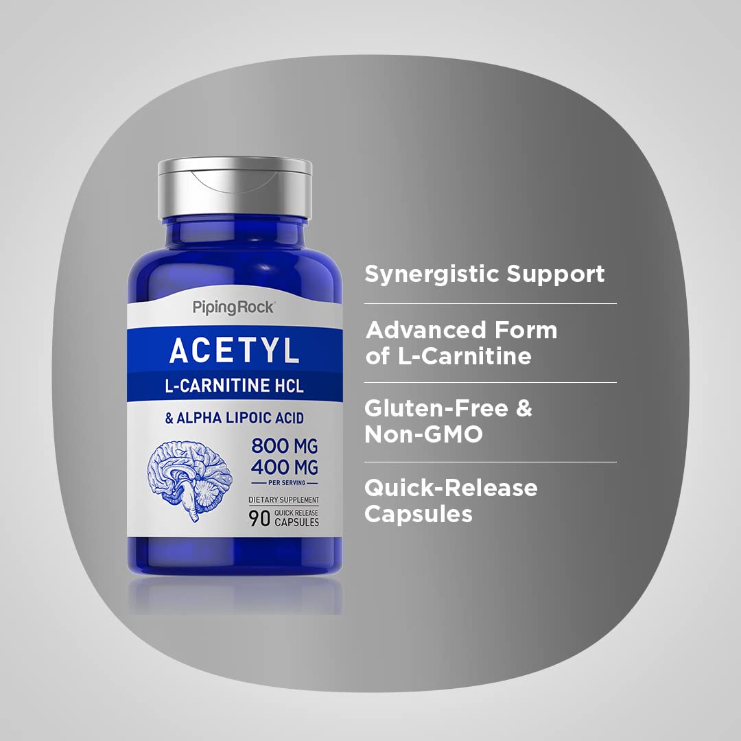 Piping Rock Acetyl L-Carnitine and Alpha Lipoic Acid - 90 Capsules - image 4