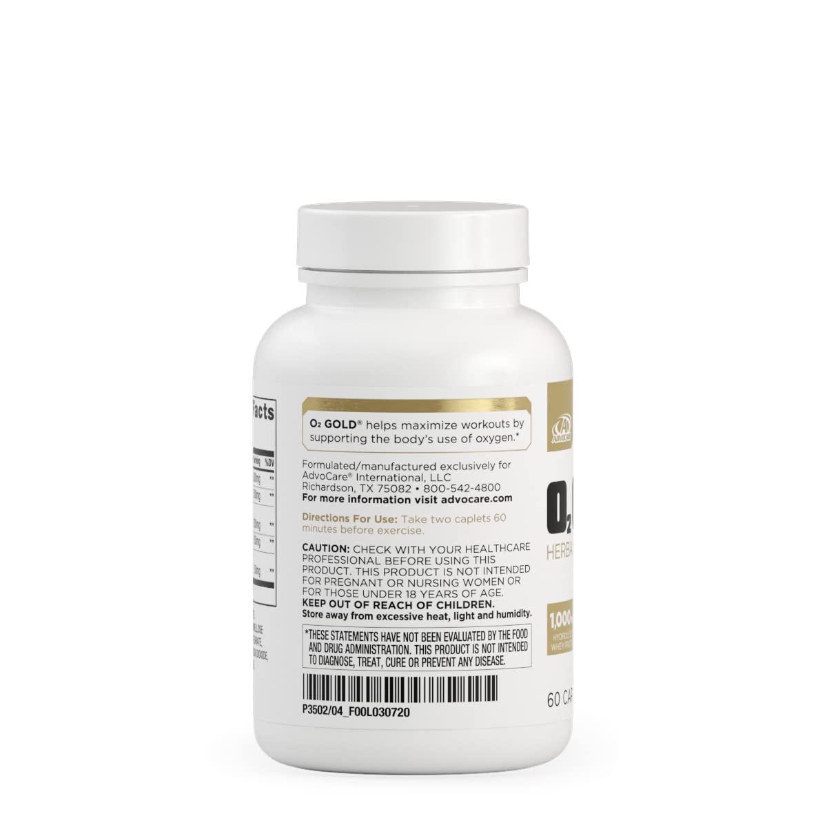 AdvoCare O2 Gold Nitric Oxide Supplement for Endurance - 60 Caplets - image 3