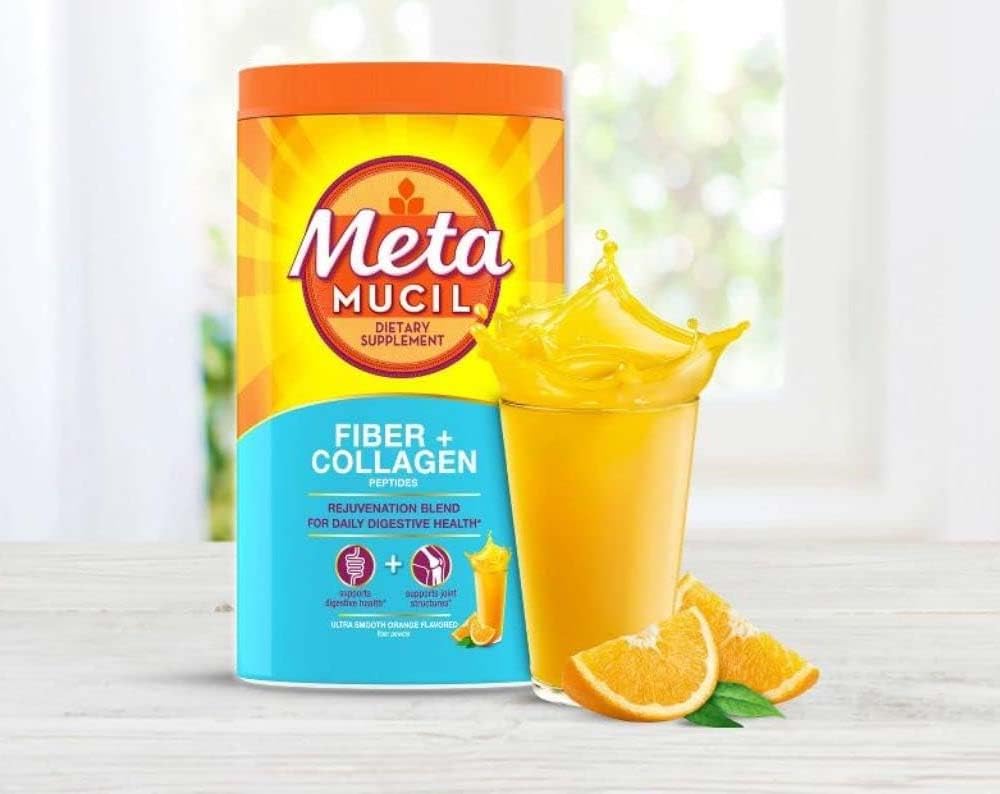 Metamucil Fiber + Collagen Peptides Powder Orange - 19.9oz - image 3