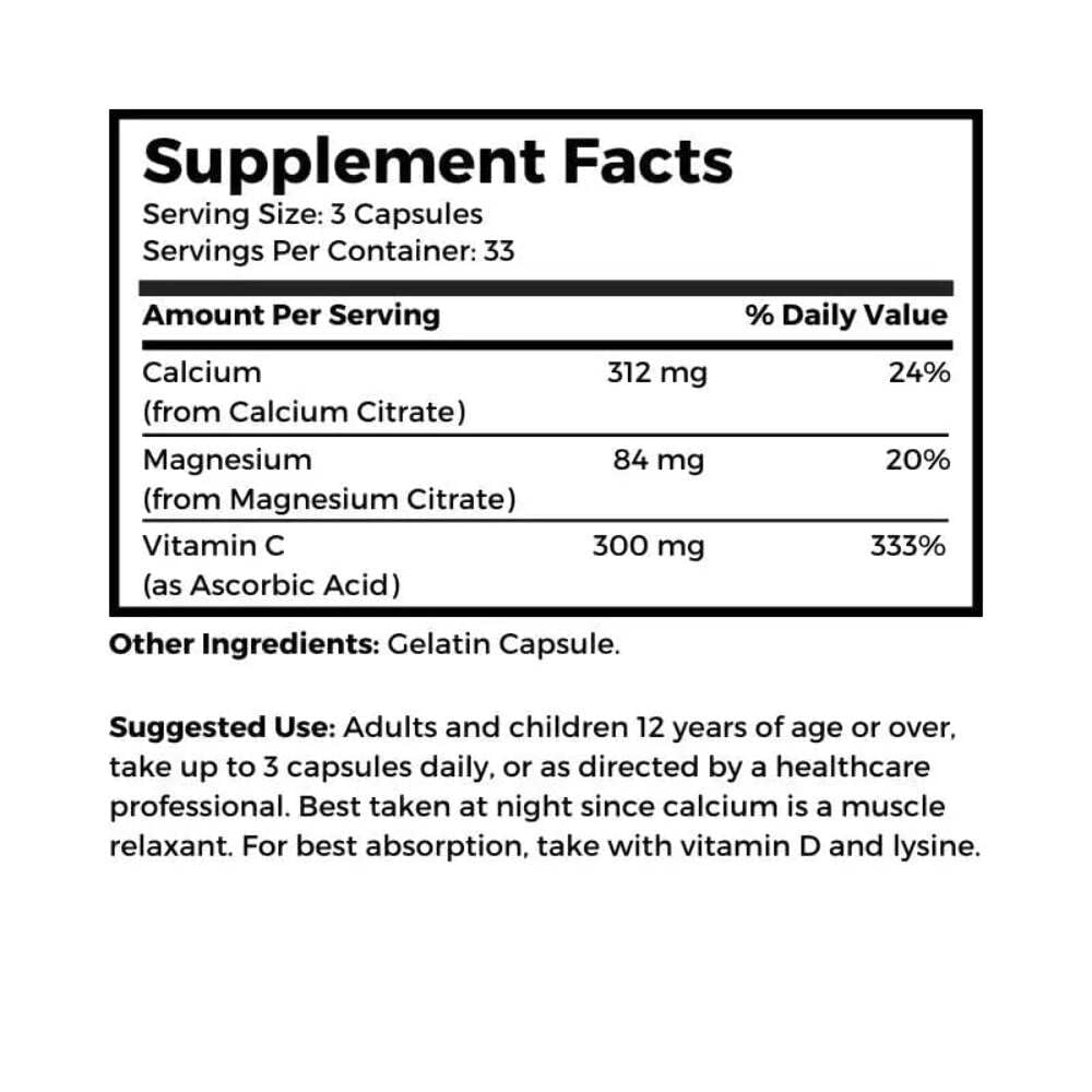 Dr Clark Cal-Mag Complete 2:1 Calcium-Magnesium-Vitamin C - 100 Capsules - image 2