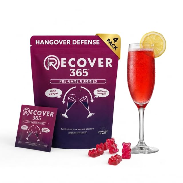 Recover 365 Hangover Relief Gummies for Fast Morning Recovery