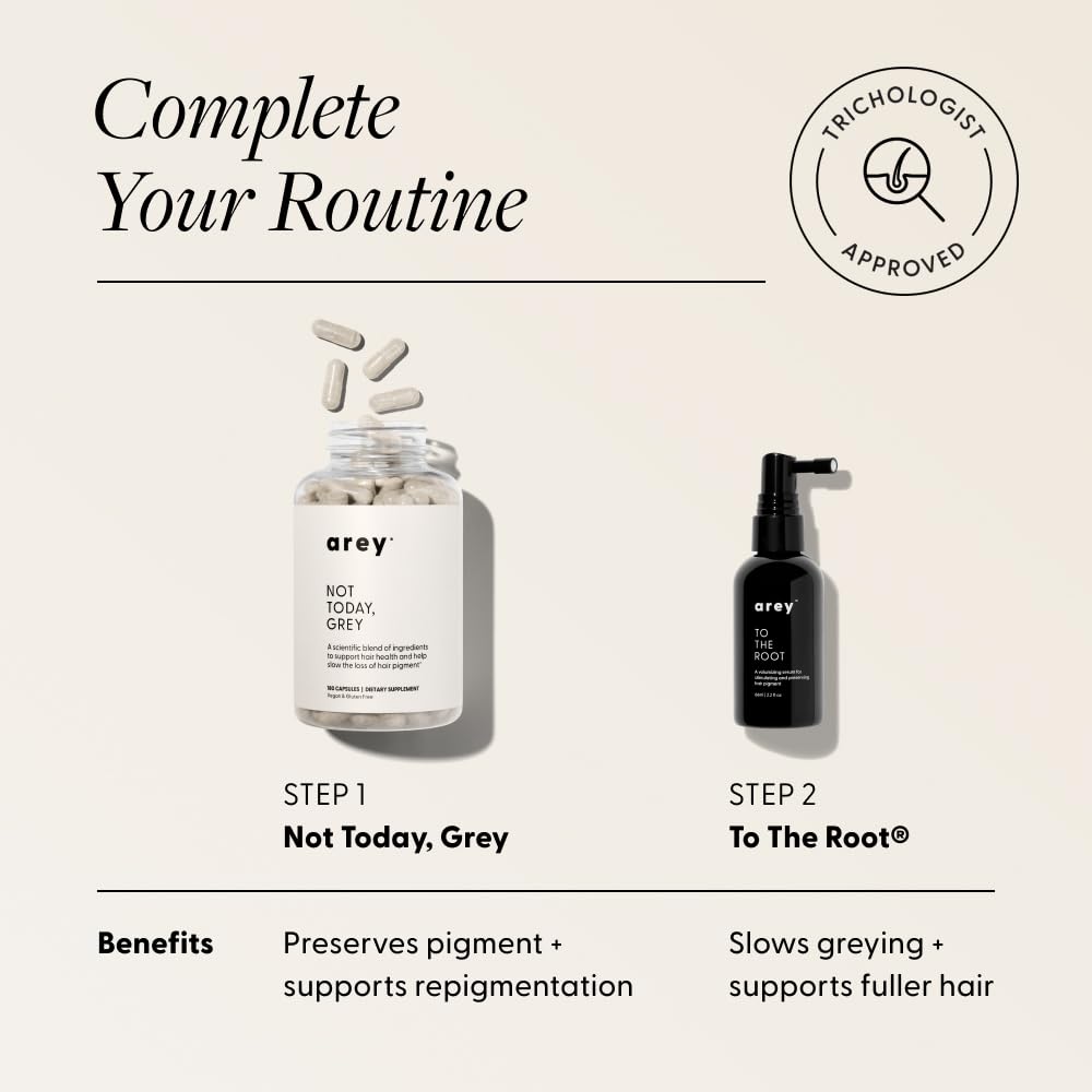 Arey Not Today Grey Hair Supplement for Color & Strength - 180 Capsules - image 7