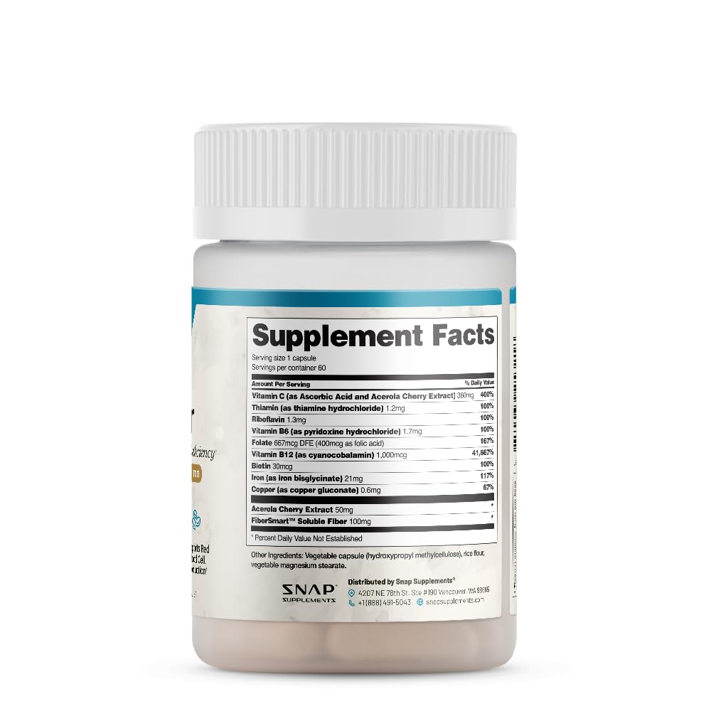 Snap Supplements Natural Iron Builder - 60 Vegan Capsules - image 8