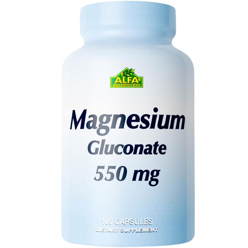 ALFA VITAMINS Magnesium Gluconate 550mg - 100 Capsules