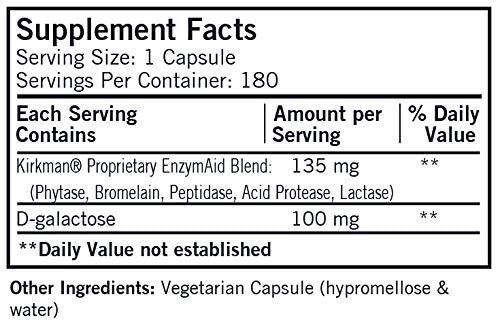 Kirkman Enzyme-Aid Dietary Supplement - 180 Vegetarian Capsules - image 2