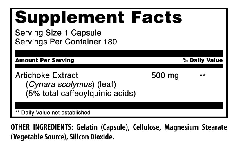 Amazing Nutrition Artichoke Extract 500 mg - 180 Capsules - image 2