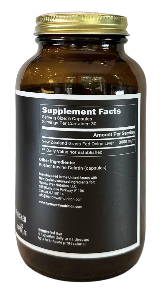 Narrow Way Nutrition Lamb Liver Capsules - 180 Count - image 3