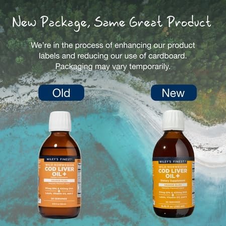 Wiley's Finest Cod Liver Oil, Orange, EPA & DHA