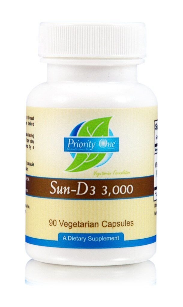 Priority One Vitamins Sun D3 3000 IU - 90 Vegetarian Capsules