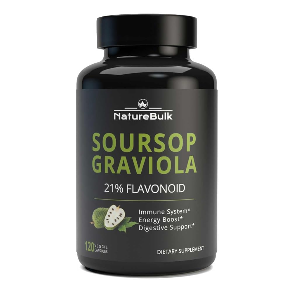 NATUREBULK Graviola Capsules Pure Leaf Extract 600mg - 120 Capsules