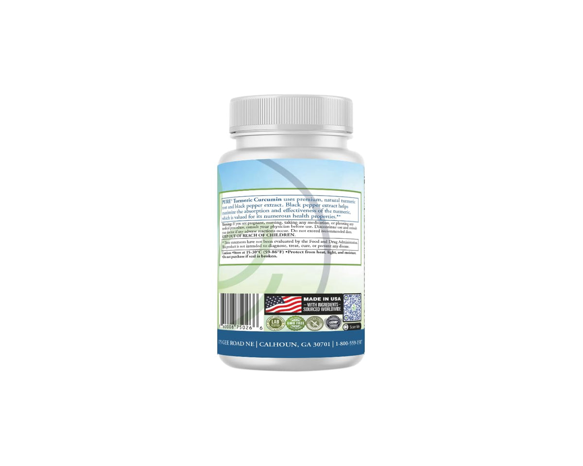 PURE Turmeric Curcumin 750 mg - 180 Vegetable Capsules - image 4