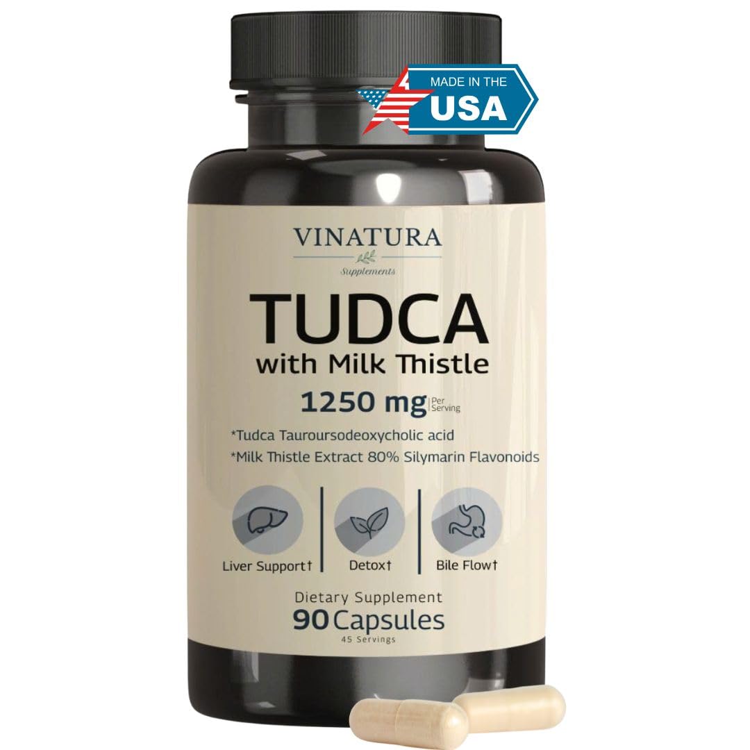 VINATURA TUDCA Milk Thistle 1250mg Liver Support - 90 Capsules