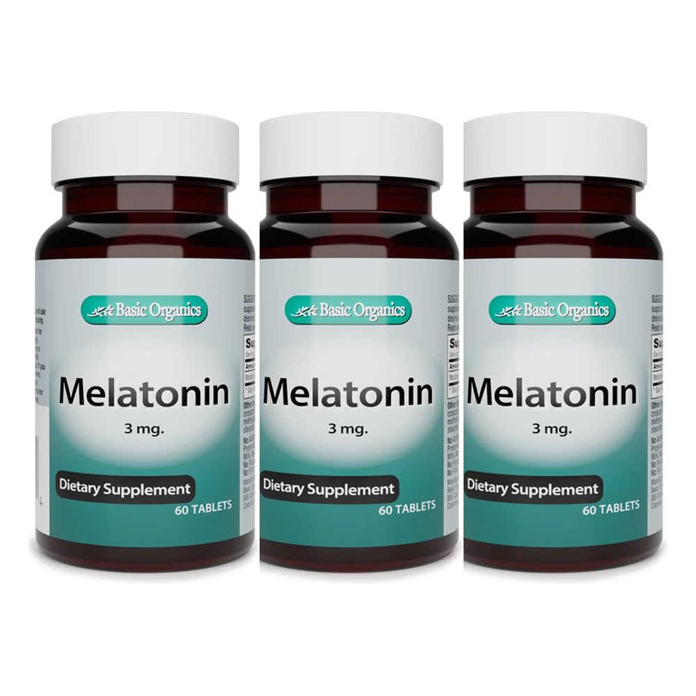 Basic Organics Melatonin 3 mg Tablets - 180 Count
