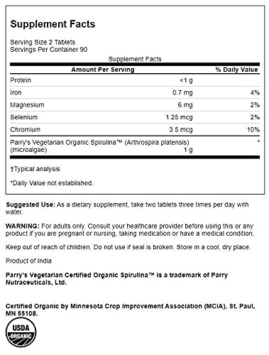 Swanson Certified Organic Spirulina 500 mg - 360 Tablets - image 2