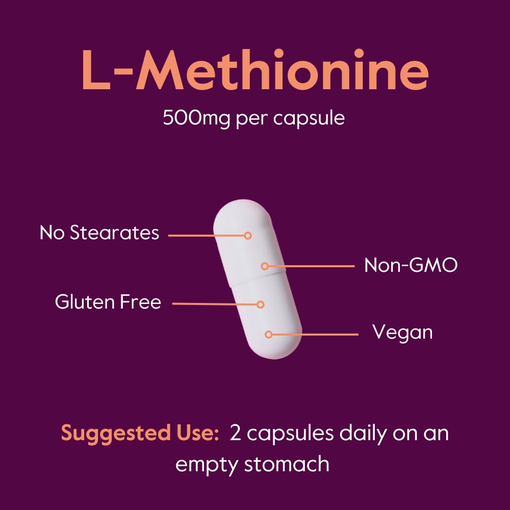 BESTVITE L-Methionine 500mg - 120 Vegetarian Capsules - image 5