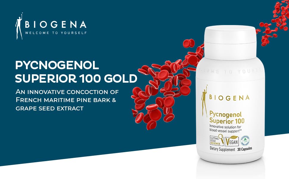 BIOGENA Pycnogenol 100 mg Gold French Maritime Pine Bark Extract - 30 Capsules - image 4
