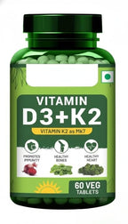 Naturals Vitamin D3 + K2 Plant Based Supplement - 60 Vegetarian Tablets