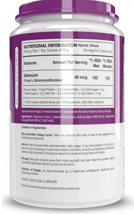 Generic Nutrition Selenium 40mcg - 60 Vegetarian Capsules - image 2