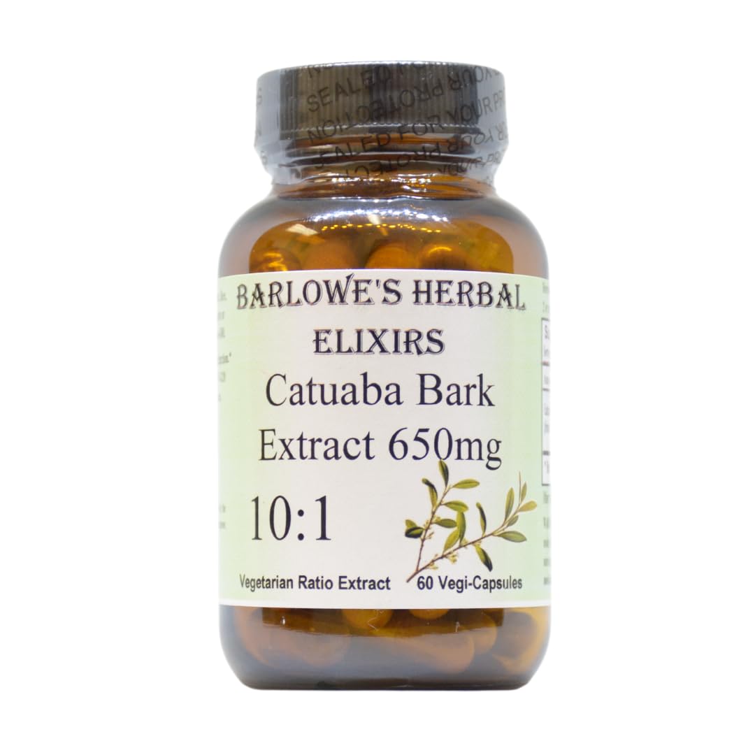 Barlowe's Herbal Elixirs Catuaba 10:1 Extract 650mg - 60 Capsules