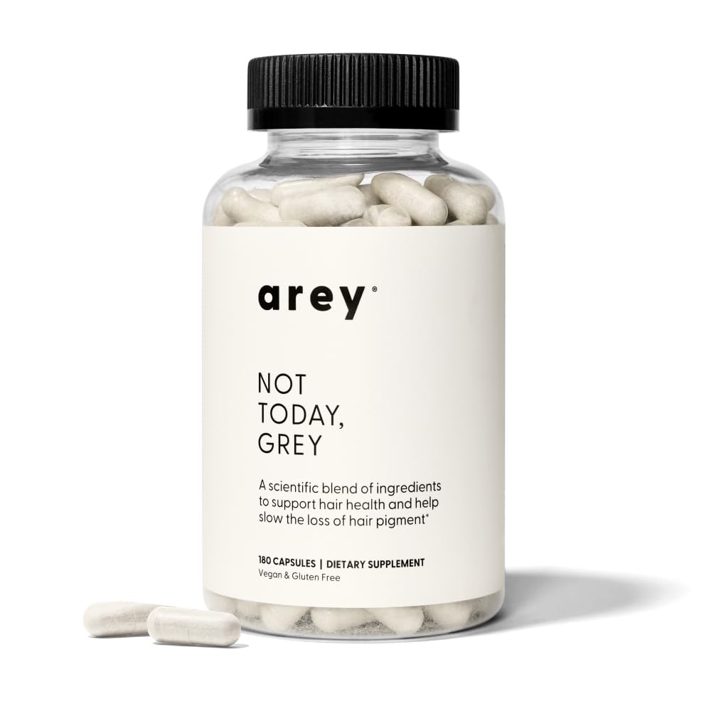 Arey Not Today Grey Hair Supplement for Color & Strength - 180 Capsules