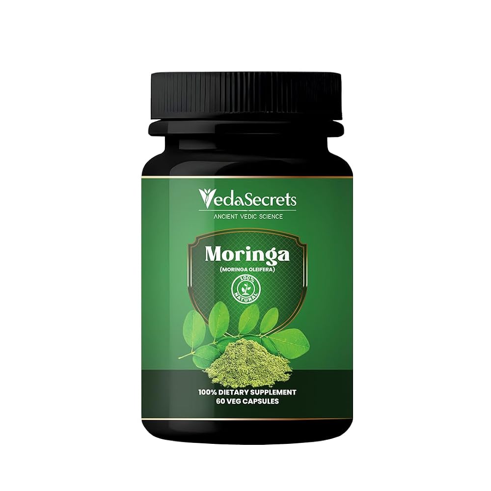 VedaSecrets Moringa Capsules with Phyllanthus Emblica - 60 Vegetarian Capsules