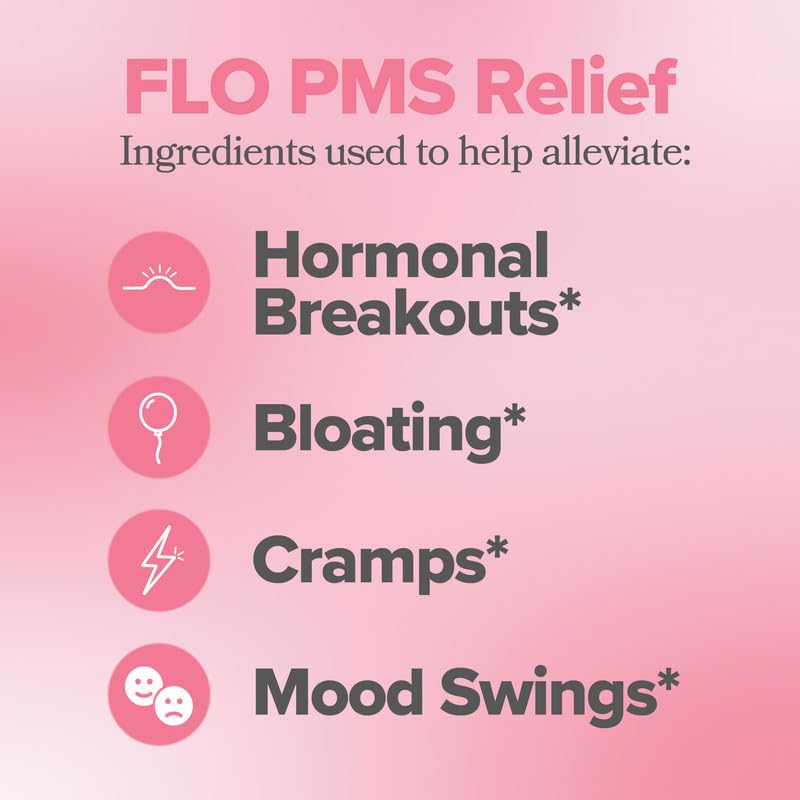 O Positiv FLO PMS Vitamins for Women - Proactive PMS Relief - Targets