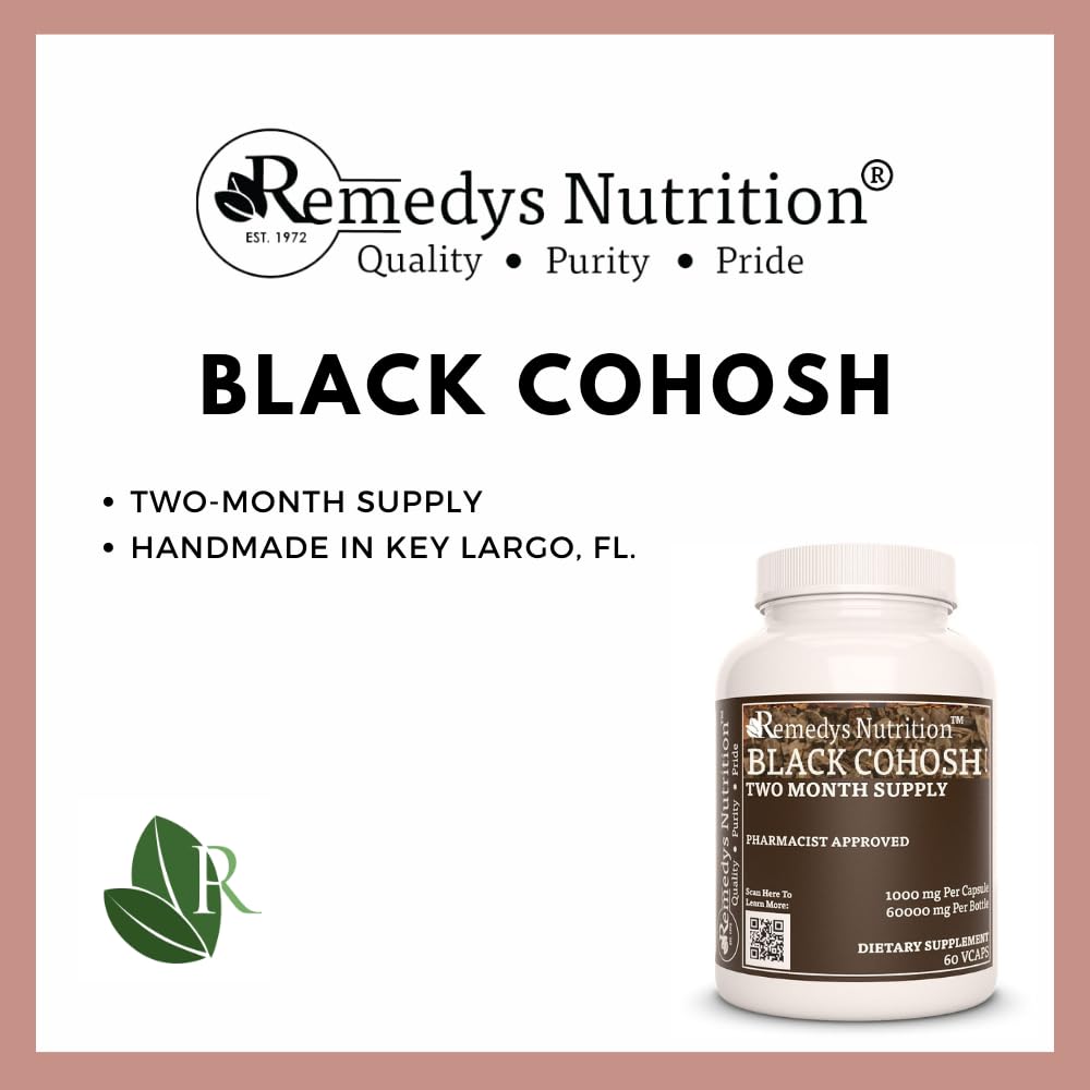 Remedy's Nutrition Black Cohosh 1,000 mg - 60 Vegan Capsules - image 3