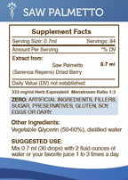 Secrets of the Tribe Saw Palmetto Tincture Alcohol-Free Liquid Extract