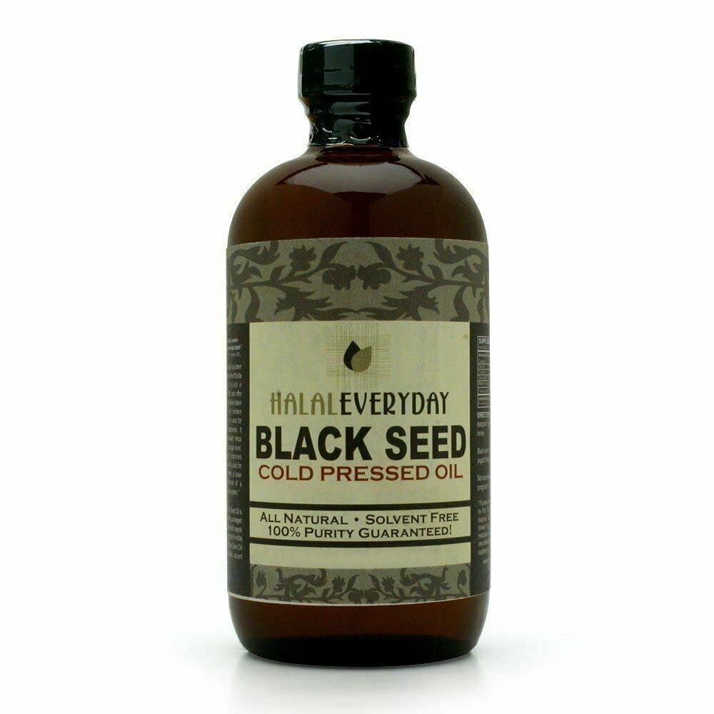 HalalEveryDay 16 oz Unfiltered Black Seed Oil Nigella Sativa Glass