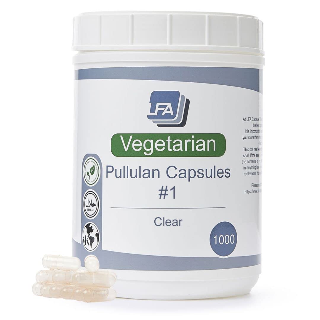 LFA Tablet Presses Empty Capsules Size 1 - Clear Vegan Caps - Fits