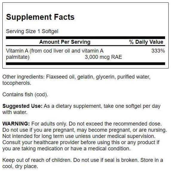 Swanson Vitamin A 10,000 IU Softgels - 500 Count - image 2