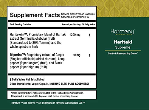 Harmony Nutraceuticals Haritaki Supreme Capsules - 120 Capsules - image 2