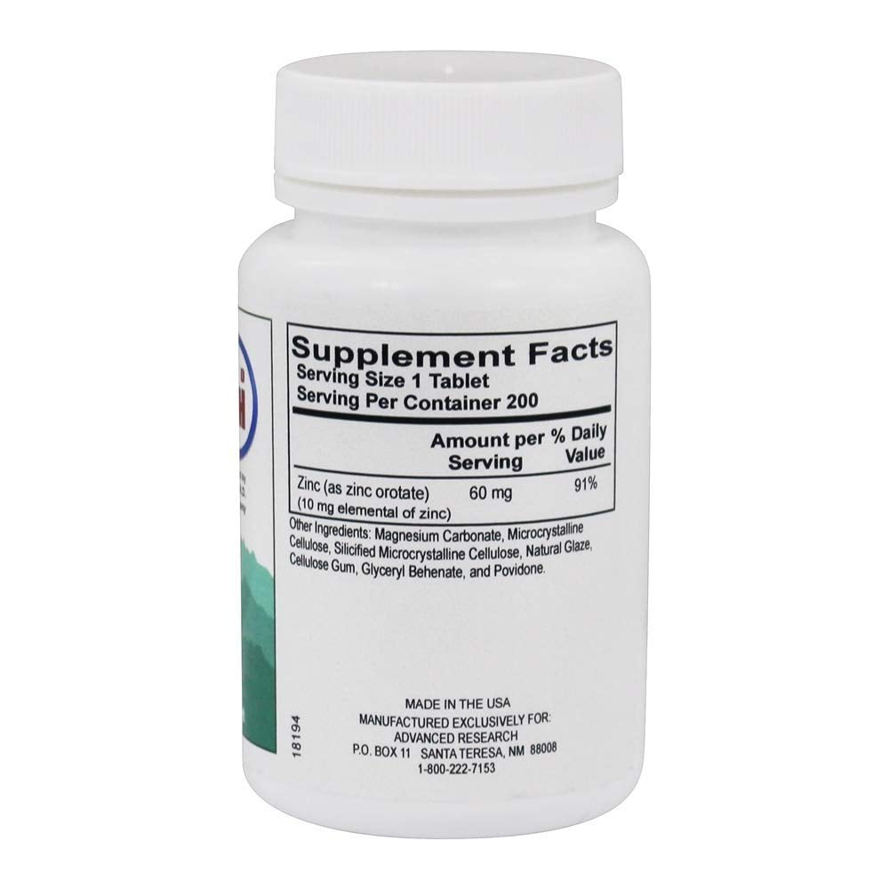 Nutrient Carriers Zinc Orotate 9.5 mg - 200 Tablets - image 2