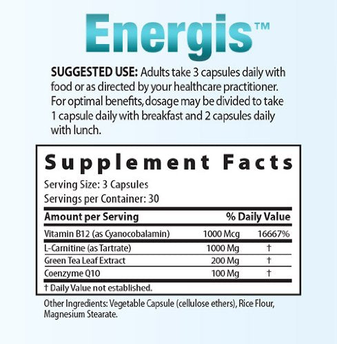 Energis Vitamin B12 Supplement for Energy - 30 Capsules - image 2
